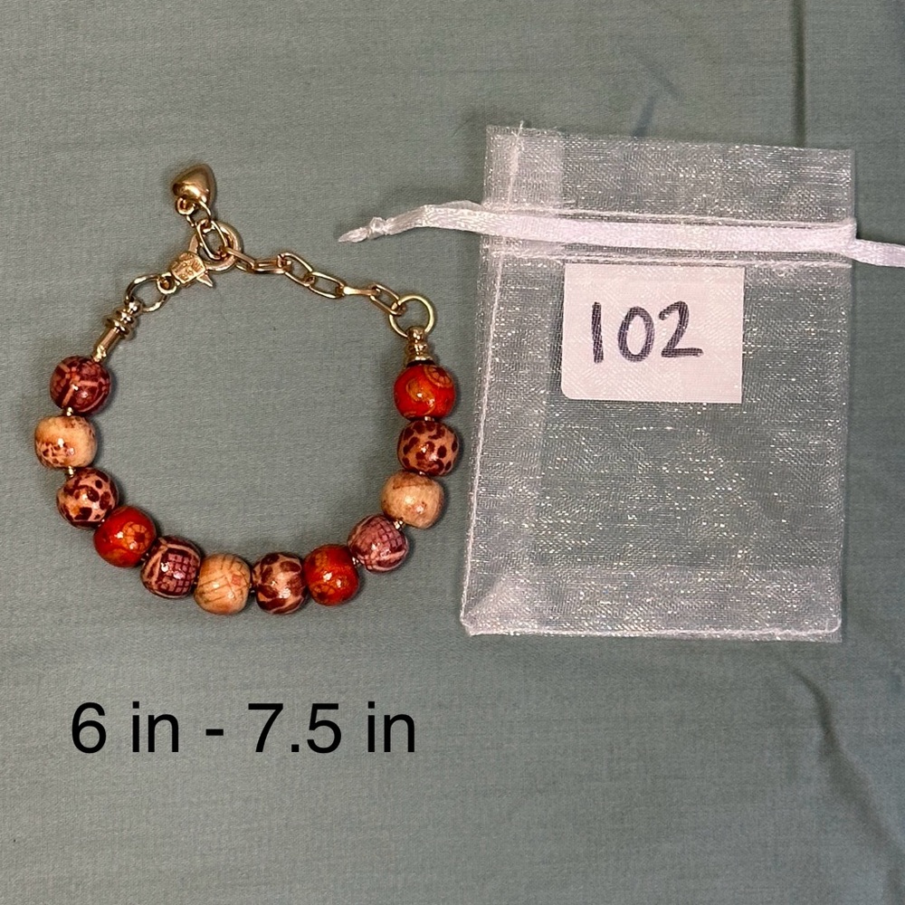 Beaded Bracelet with Gold Accents